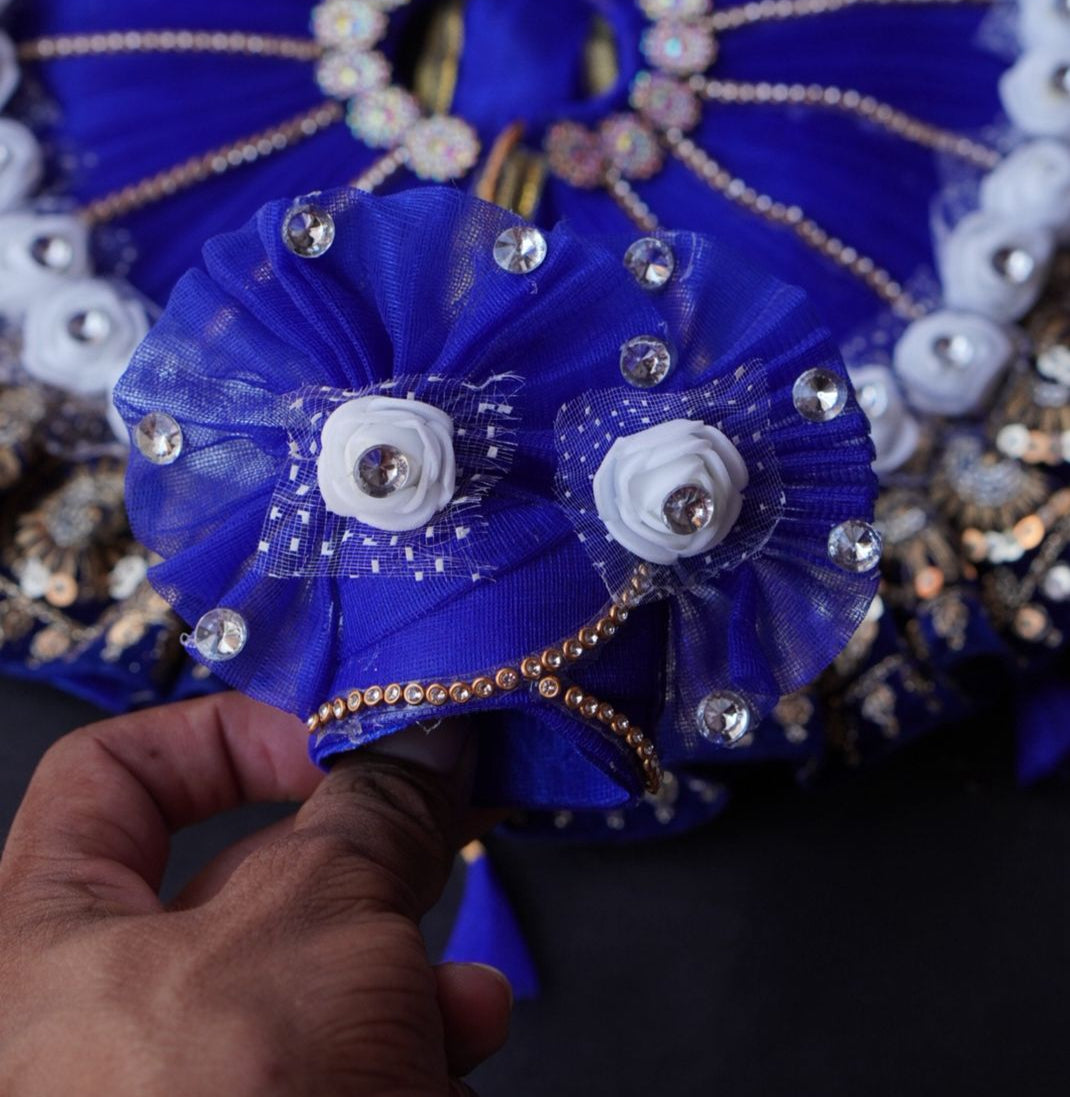 ROYAL BLUE HEAVY LACE POSHAK//WITH PAGDI