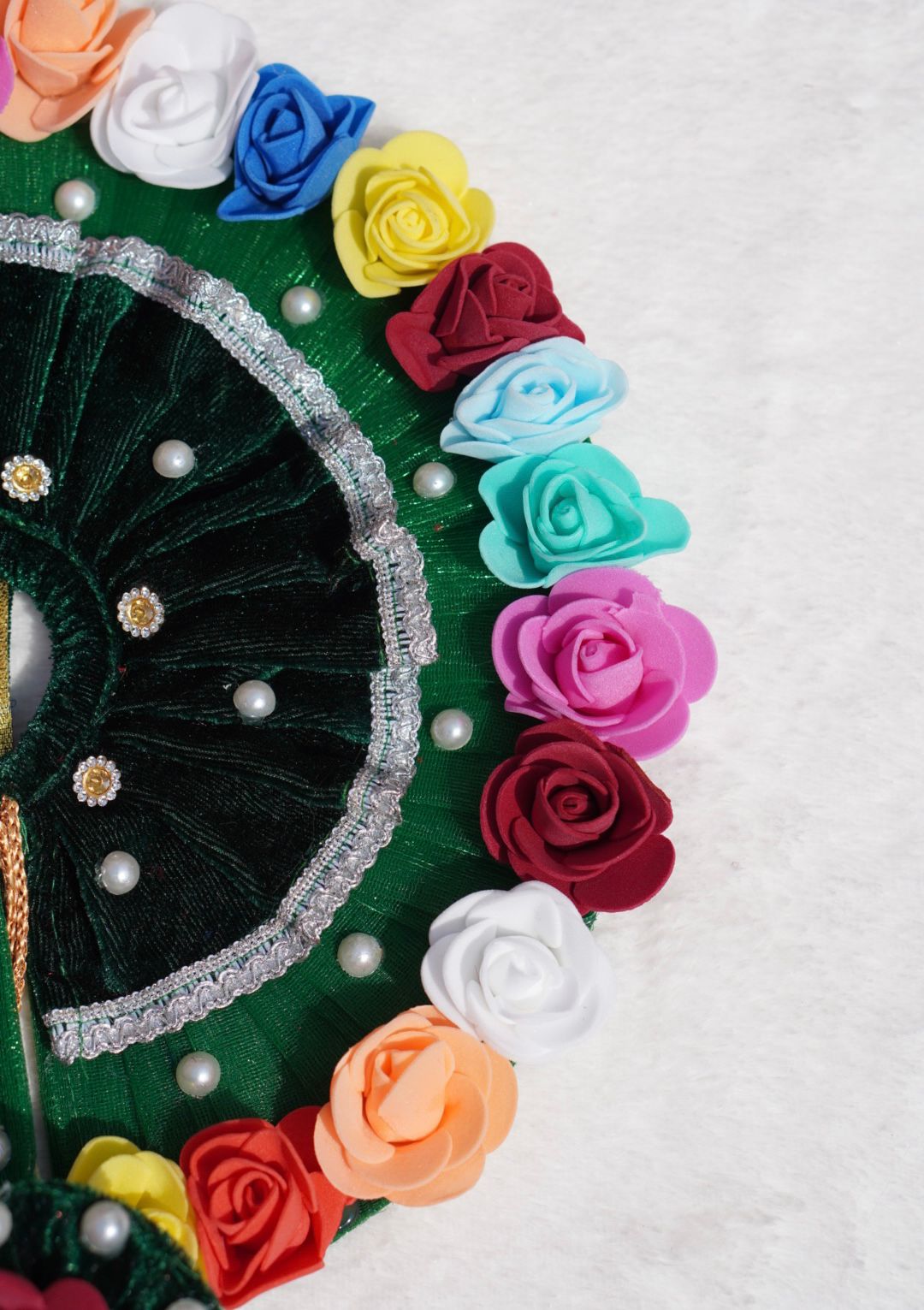 WINTER SPECIAL// DARK GREEN VELVET WITH MULTICOLOUR FLOWERS HEAVY POSHAK // WITH PAGDI