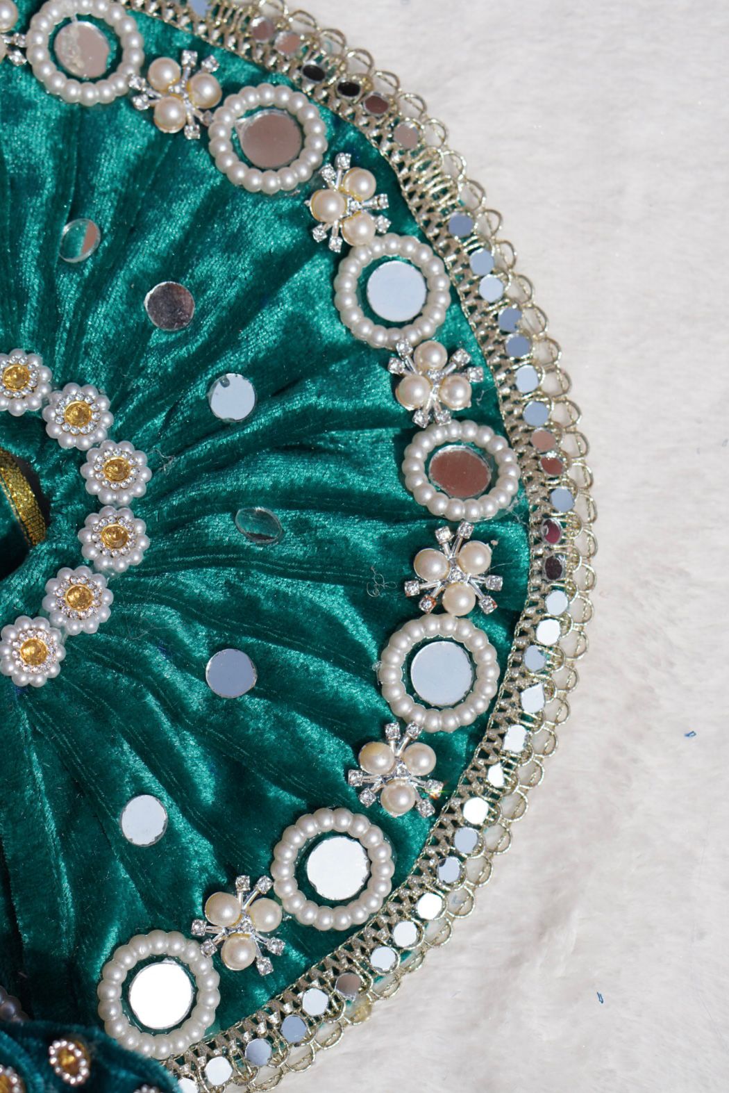WINTER SPECIAL//EMERALD GREEN VELVET WITH MULTICOLOUR FLOWERS HEAVY POSHAK // WITH PAGDI