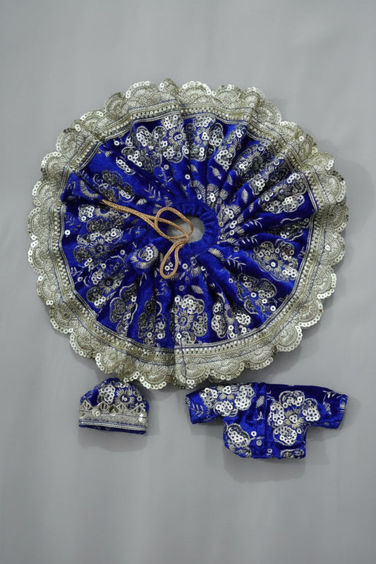 BLUE SILVER 100% WINTER VELVET POSHAK// WITH CAP // WITH FULL SLEVE KOTI OR JOINT KOTI
