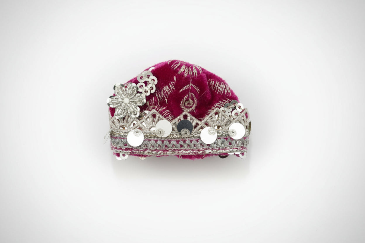 RICH MAROON EMBROIDERY//WINTER VELVET POSHAK// FULL SLEEVES WITH CAP