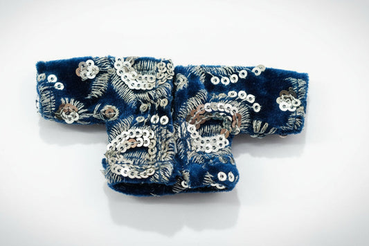 DARK NEAVY BLUE//EMBRIODERY//WINTER VELVET POSHAK//FULL SLEEVES