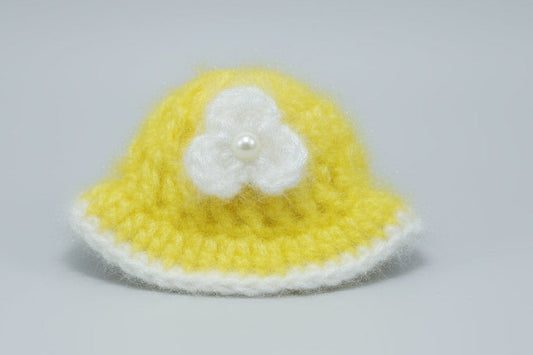 YELLOW KNITTED//WINTER WOOLEN POSHA//WITH CAP//POSHAK AND CAP WHITE BOUNDARY