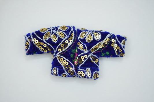 DARK BLUE EMBROIDARY//WINTER VELVET POSHAK//FULL SLEEVES WITH CAP//EASILY WASHABLE