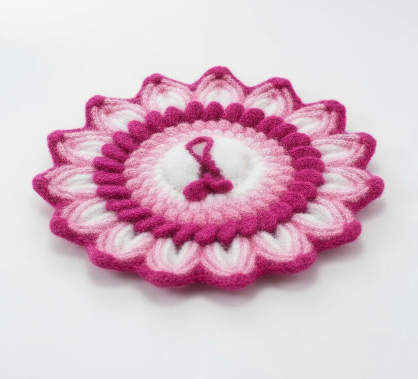 PREMIUM MAGENTA COLOUR FRILL WITH MULTI LEAVES HAND KNITTED || GOPAL JI WINTER WOLLEN DRESS