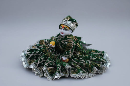 RICH EMERALD GREEN VELVET FABRIC POSHAK//COMES WITH MATCHING CAP