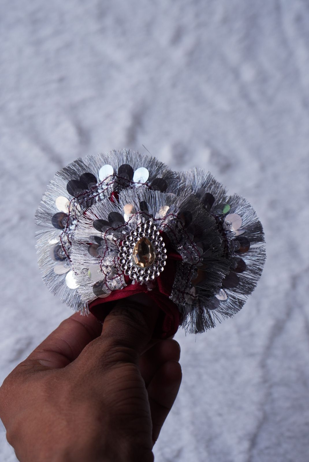 MAROON SATIN BROAD SILVER LACE POSHAK  // WITH PAGDI // 100% WASHABLE DRESS