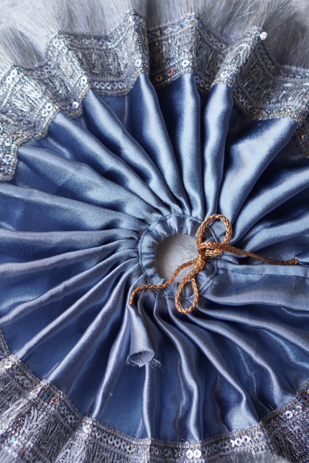 GREY SATIN BROAD SILVER LACE POSHAK // WITH PAGDI // 100% WASHABLE DRESSES