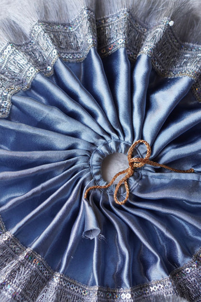 GREY SATIN BROAD SILVER LACE POSHAK // WITH PAGDI // 100% WASHABLE DRESSES