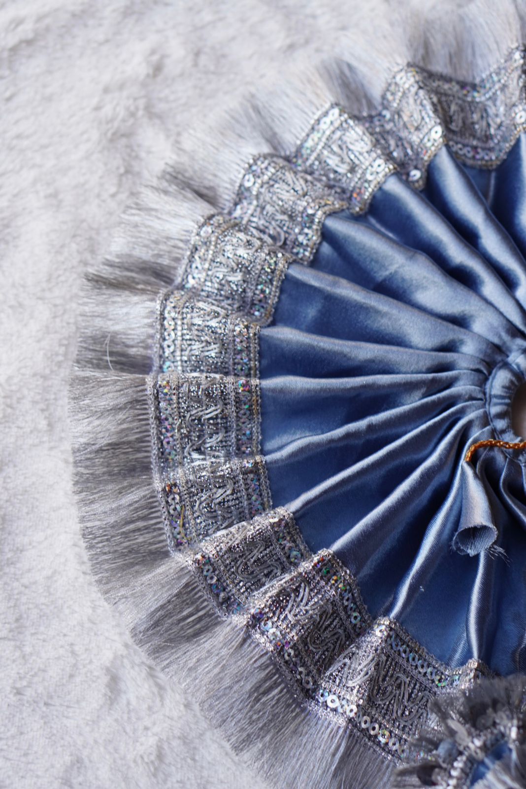 GREY SATIN BROAD SILVER LACE POSHAK // WITH PAGDI // 100% WASHABLE DRESSES