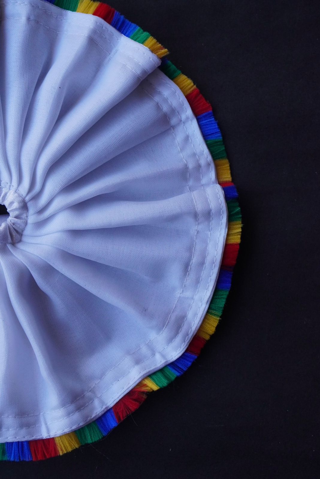 WHITE SATIN WITH MULTICOLOUR LACE//100% WASHABLE POSHAK//WITHOUTPAGDI