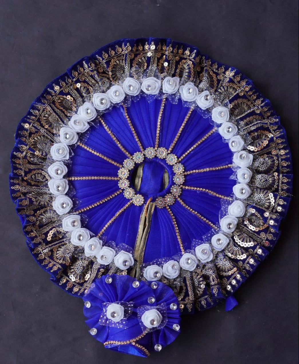 ROYAL BLUE HEAVY LACE POSHAK//WITH PAGDI