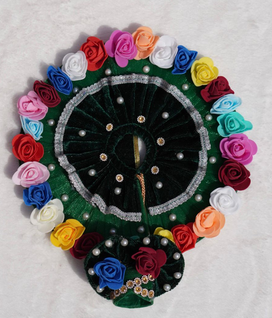 WINTER SPECIAL// DARK GREEN VELVET WITH MULTICOLOUR FLOWERS HEAVY POSHAK // WITH PAGDI