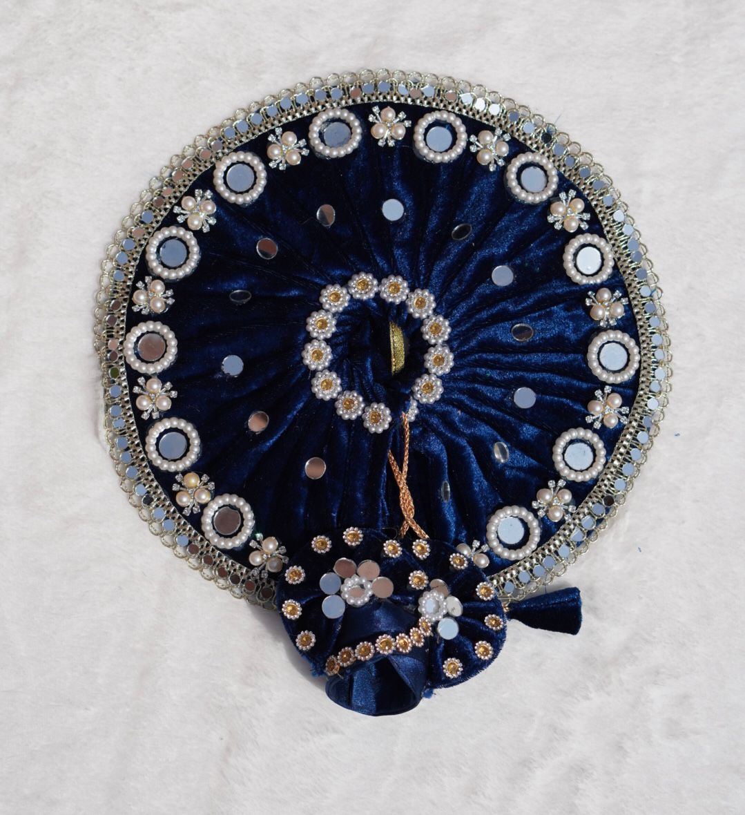 WINTER SPECIAL// NAVY BLUE WITH SILVER MIRROR LACE HEAVY POSHAK // WITH PAGDI