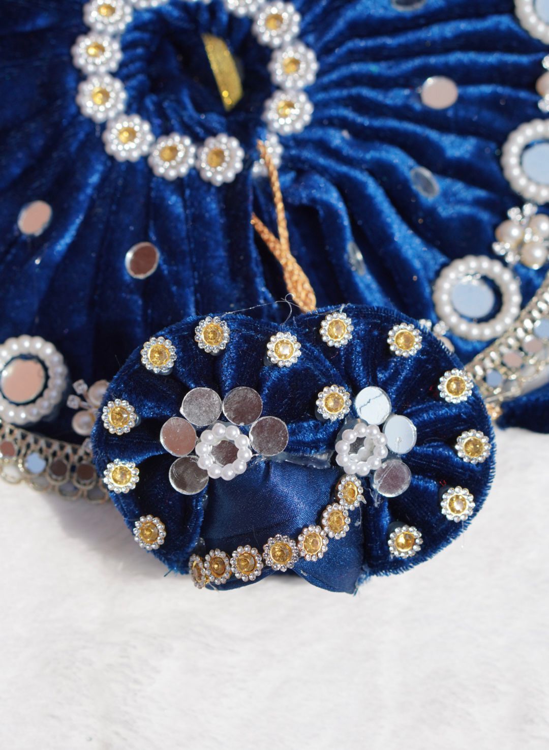 WINTER SPECIAL// NAVY BLUE WITH SILVER MIRROR LACE HEAVY POSHAK // WITH PAGDI