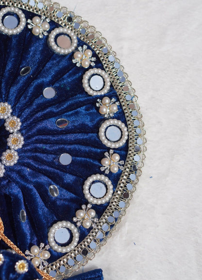 WINTER SPECIAL// NAVY BLUE WITH SILVER MIRROR LACE HEAVY POSHAK // WITH PAGDI