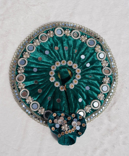 WINTER SPECIAL//EMERALD GREEN VELVET WITH MULTICOLOUR FLOWERS HEAVY POSHAK // WITH PAGDI