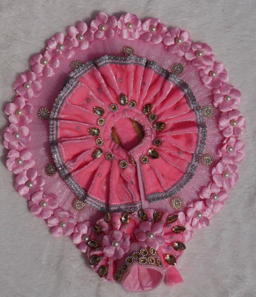 WINTER SPECIAL //PINK VELVET WITH PINK FLOWERS HEAVY POSHAK // WITH PAGDI