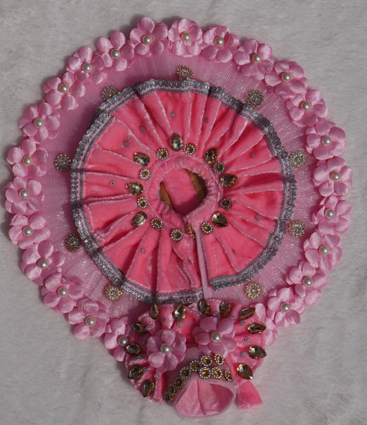 WINTER SPECIAL //PINK VELVET WITH PINK FLOWERS HEAVY POSHAK // WITH PAGDI