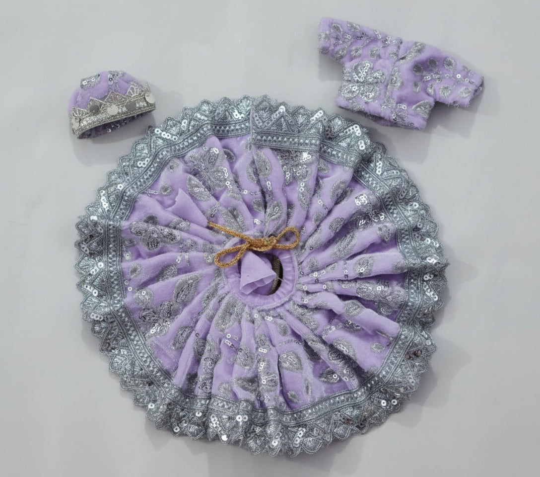LAVENDER SILVER  100% WINTER VELVET POSHAK// WITH CAP // WITH FULL SLEVE KOTI OR JOINT KOTI