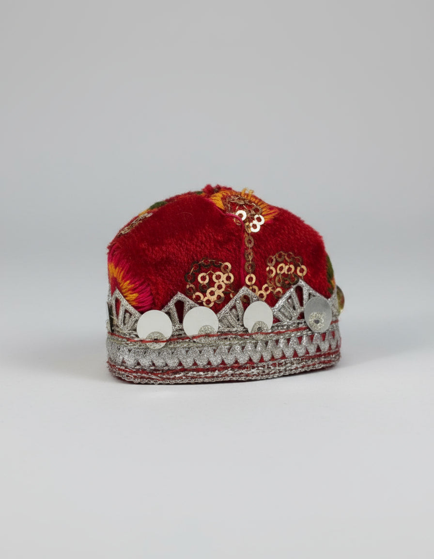 RED SILVER 100% WINTER VELVET POSHAK// WITH CAP // WITH FULL SLEVE KOTI OR JOINT KOTI