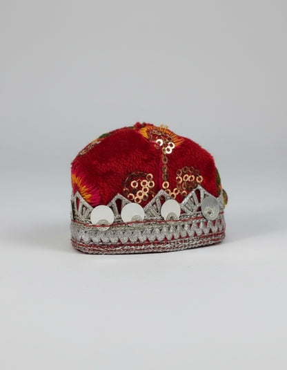 RED SILVER 100% WINTER VELVET POSHAK// WITH CAP // WITH FULL SLEVE KOTI OR JOINT KOTI