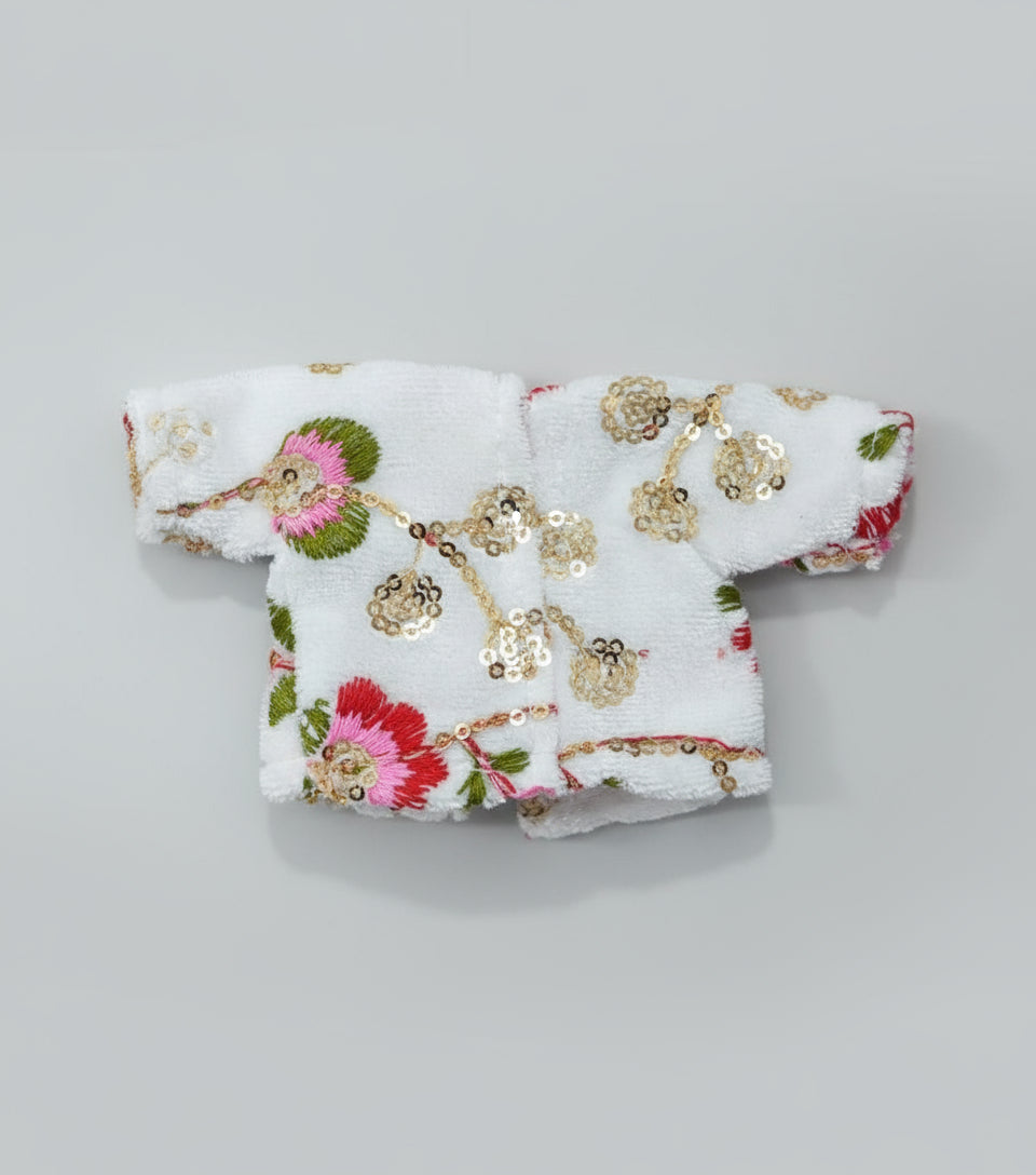 RED SILVER 100% WINTER VELVET POSHAK// WITH CAP // WITH FULL SLEVE KOTI OR JOINT KOTI