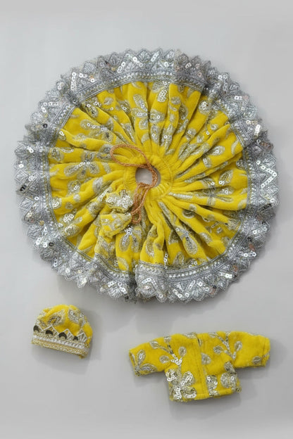 YELLOW SILVER 100% WINTER VELVET POSHAK// WITH CAP // WITH FULL SLEVE KOTI OR JOINT KOTI