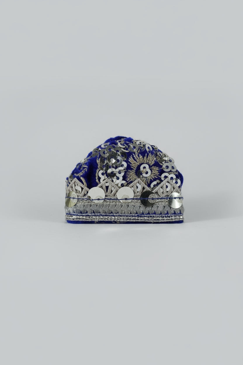 BLUE SILVER 100% WINTER VELVET POSHAK// WITH CAP // WITH FULL SLEVE KOTI OR JOINT KOTI