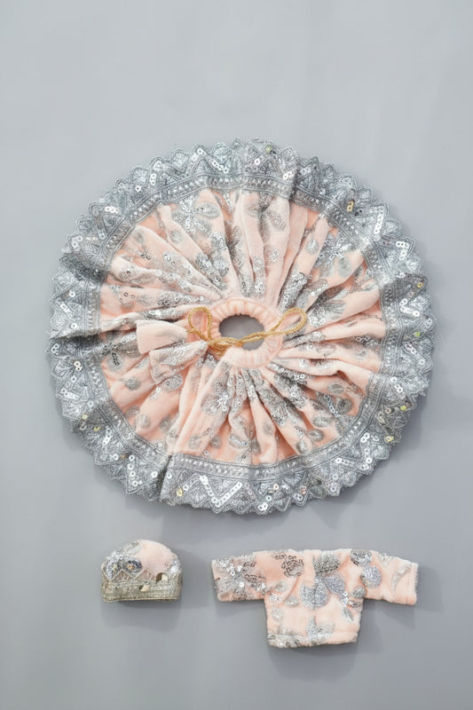 CREAM SILVER 100% WINTER VELVET POSHAK// WITH CAP // WITH FULL SLEVE KOTI OR JOINT KOTI