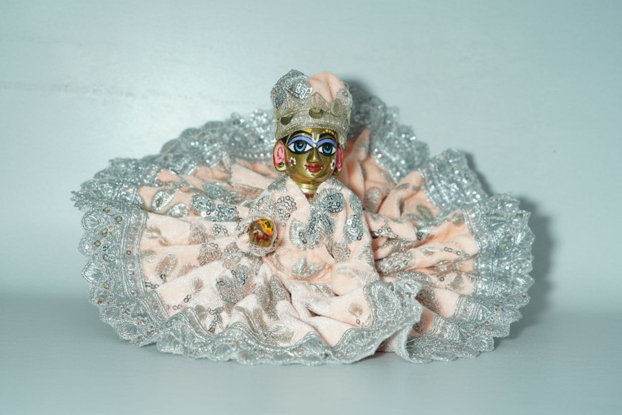 CREAM SILVER 100% WINTER VELVET POSHAK// WITH CAP // WITH FULL SLEVE KOTI OR JOINT KOTI