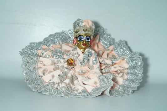 CREAM SILVER 100% WINTER VELVET POSHAK// WITH CAP // WITH FULL SLEVE KOTI OR JOINT KOTI