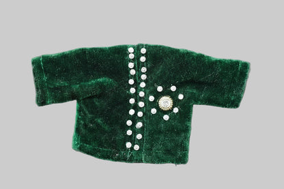 DARK GREEN SOFT VELVET // NIGHT DRESSES SET(CAP, KURTA & PAJAMA)// FOR LADDU GOPAL