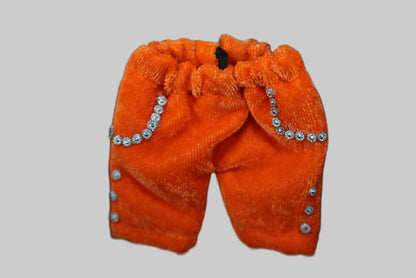 ORANGE SOFT VELVET // NIGHT DRESSES SET(CAP, KURTA & PAJAMA)// FOR LADDU GOPAL