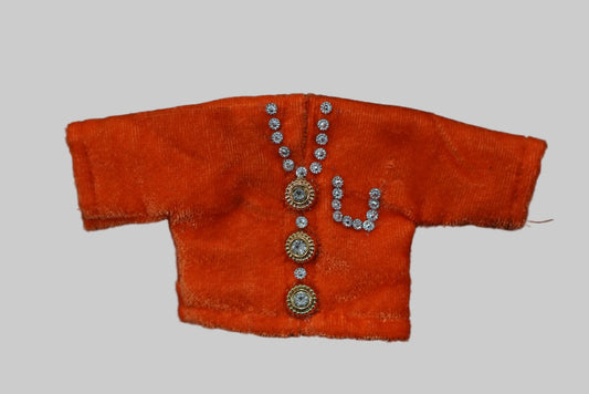 ORANGE SOFT VELVET // NIGHT DRESSES SET(CAP, KURTA & PAJAMA)// FOR LADDU GOPAL