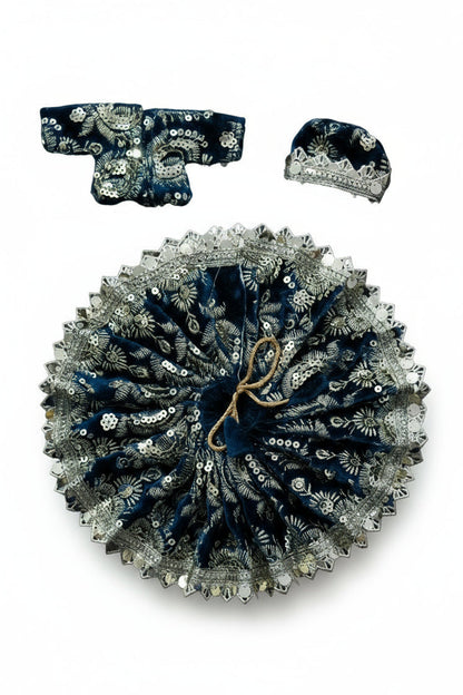 DARK NEAVY BLUE//EMBRIODERY//WINTER VELVET POSHAK//FULL SLEEVES