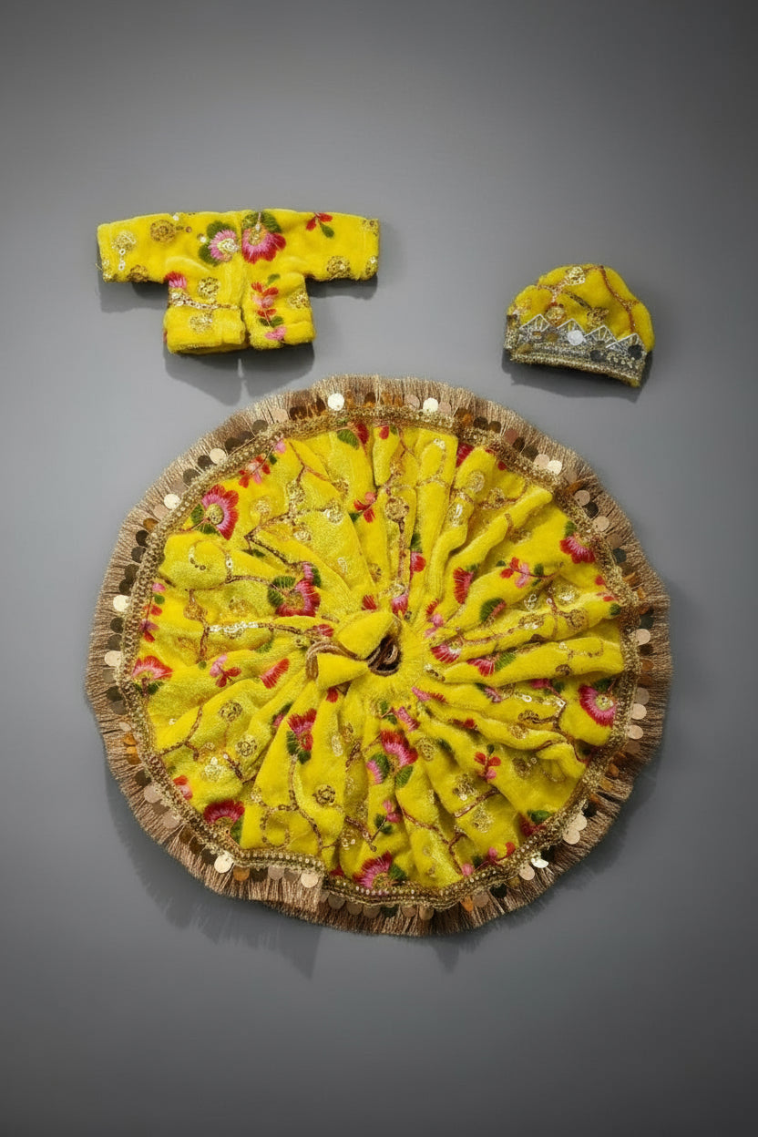 YELLOW WINTER VELVET//WITH FULL SLEEVE KOTI//WITH CAP//EASILY WASHABLE