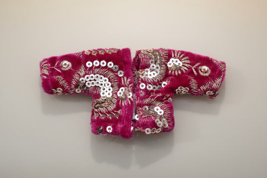 RICH MAROON EMBROIDERY//WINTER VELVET POSHAK// FULL SLEEVES WITH CAP