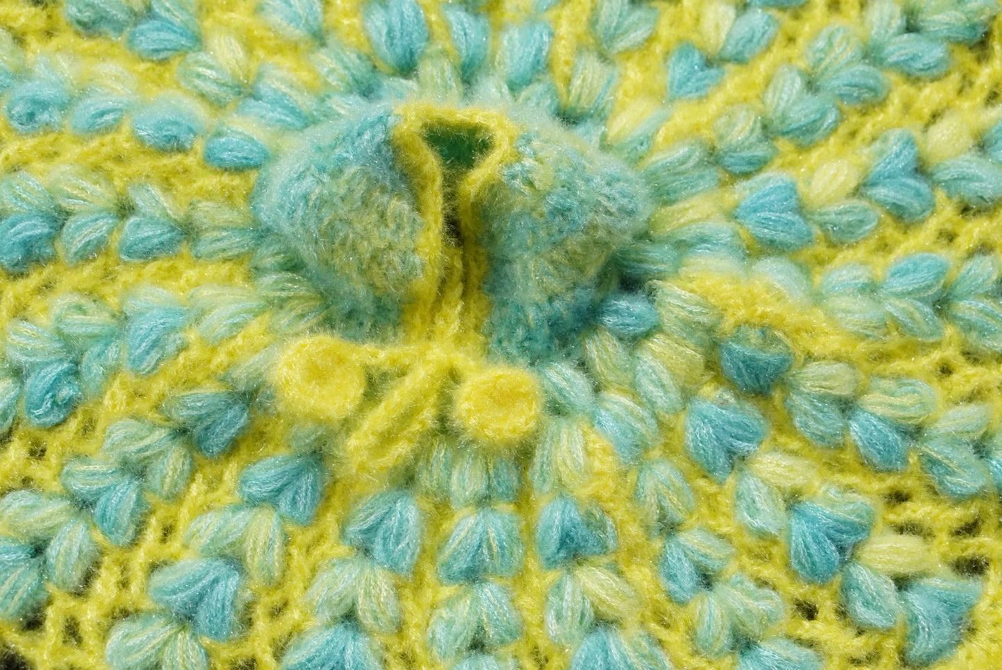 FIROZI MIX WITH YELLOW KNITTED//WINTER WOOLEN POSHAK//WITH CAP