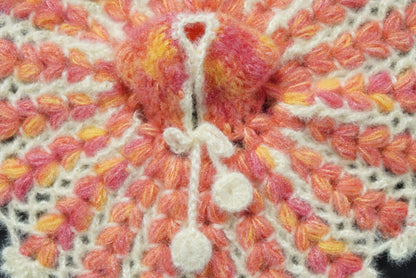 ORANGE WITH CREAM WOOLEN  KNITTED//WINTER WOOLEN POSHAK//WITH CAP