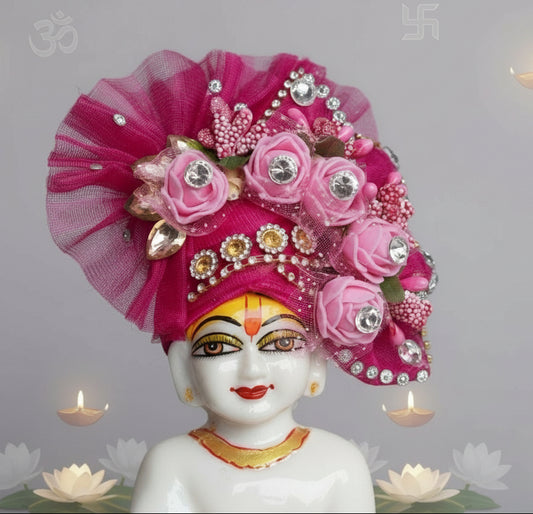 ROYAL PINK RADIANCE PAGDI // ALL SIZES AVAILABLE // WITH HEAVY PASTING