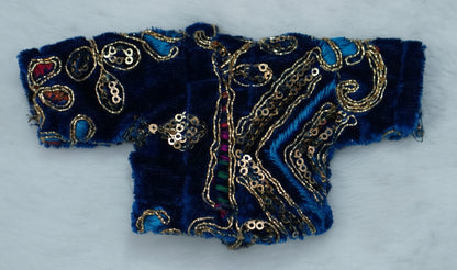 DARK BLUE EMBROIDARY//WINTER VELVET POSHAK//FULL SLEEVES WITH CAP//EASLY WASHABLE