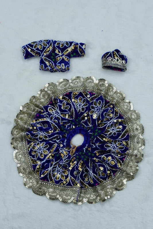 DARK BLUE EMBROIDARY//WINTER VELVET POSHAK//FULL SLEEVES WITH CAP//EASILY WASHABLE