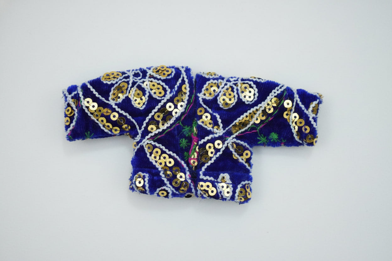 DARK BLUE EMBROIDARY//WINTER VELVET POSHAK//FULL SLEEVES WITH CAP//EASILY WASHABLE