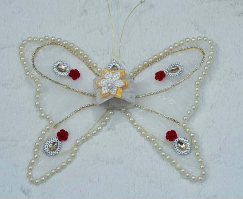 WHITE BUTTERFLY HEAVY POSHAK//WITH PAGDI & MURLI//ALL SIZES AVILABLE