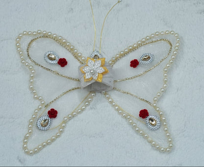 WHITE BUTTERFLY HEAVY POSHAK//WITH PAGDI & MURLI//ALL SIZES AVILABLE