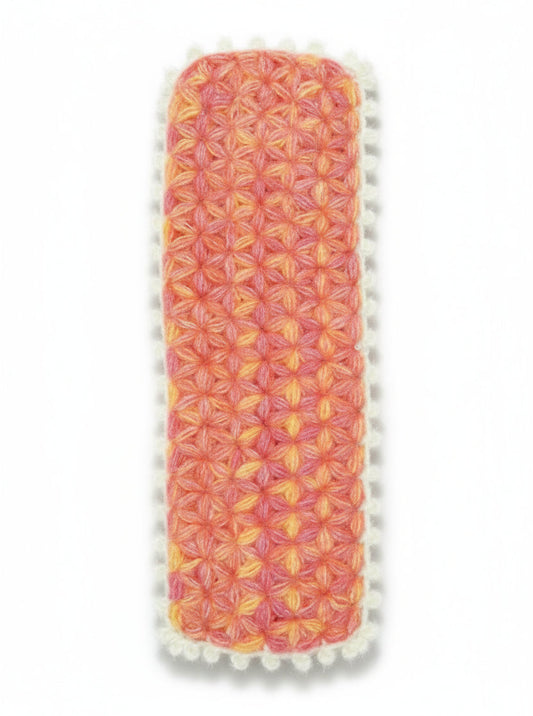 HAND KNITTED PREMIUM ORANGE COLOUR WITH WHITE BORDER SHAWAL//FOR ALL SIZES GOPAL JI