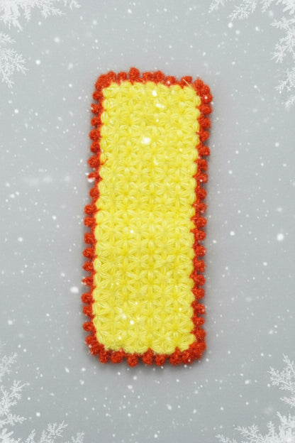 YELLOW WITH RED BORDER WINTER SHAWAL//KRISHNA KUNJ -LADDU GOPAL JI //