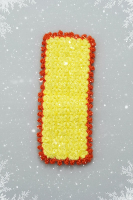 YELLOW WITH RED BORDER WINTER SHAWAL//KRISHNA KUNJ -LADDU GOPAL JI //