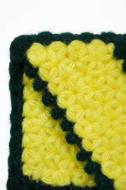 HAND KNITTED PREMIUM YELLOW WITH GREEN BORDER COLOUR SHAWAL//FOR ALL SIZES GOPAL JI